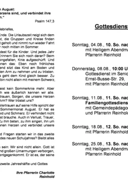 Gemeindeblatt Schöndorf August 2024