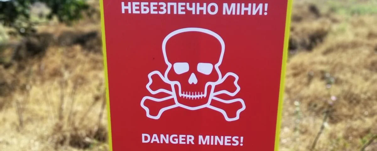 Landminen-Warnschild