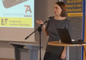 Ministerin Katharina Schenk war Gast bei der Arbeitszeitkonferenz (Quelle EAT Lübbers) | Foto: EAT / Lübbers